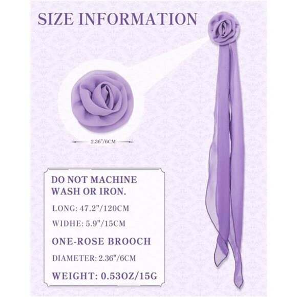 Chiffon Scarf for Women Light Purple - Picture 7 of 7